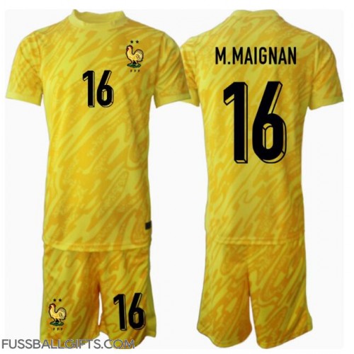 Frankreich Mike Maignan #16 Torwart Fußballbekleidung Heimtrikot Kinder EM 2024 Kurzarm (+ kurze hosen)